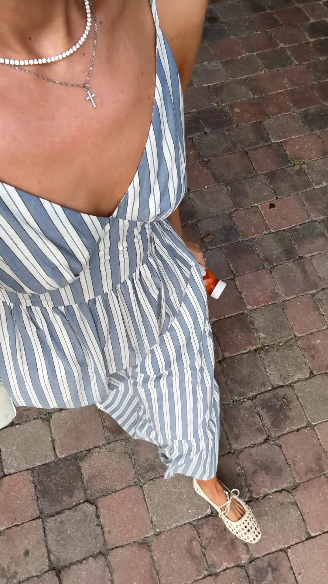 Hair day is the best day! I love this little blue and white striped maxi from Target! Spring dress. Spring outfit. Coastal dress. Coastal style. Vacation dress. Vacation outfit. Woven ballet flats are TTS. 

#LTKTravel #LTKootd #LTKSwim