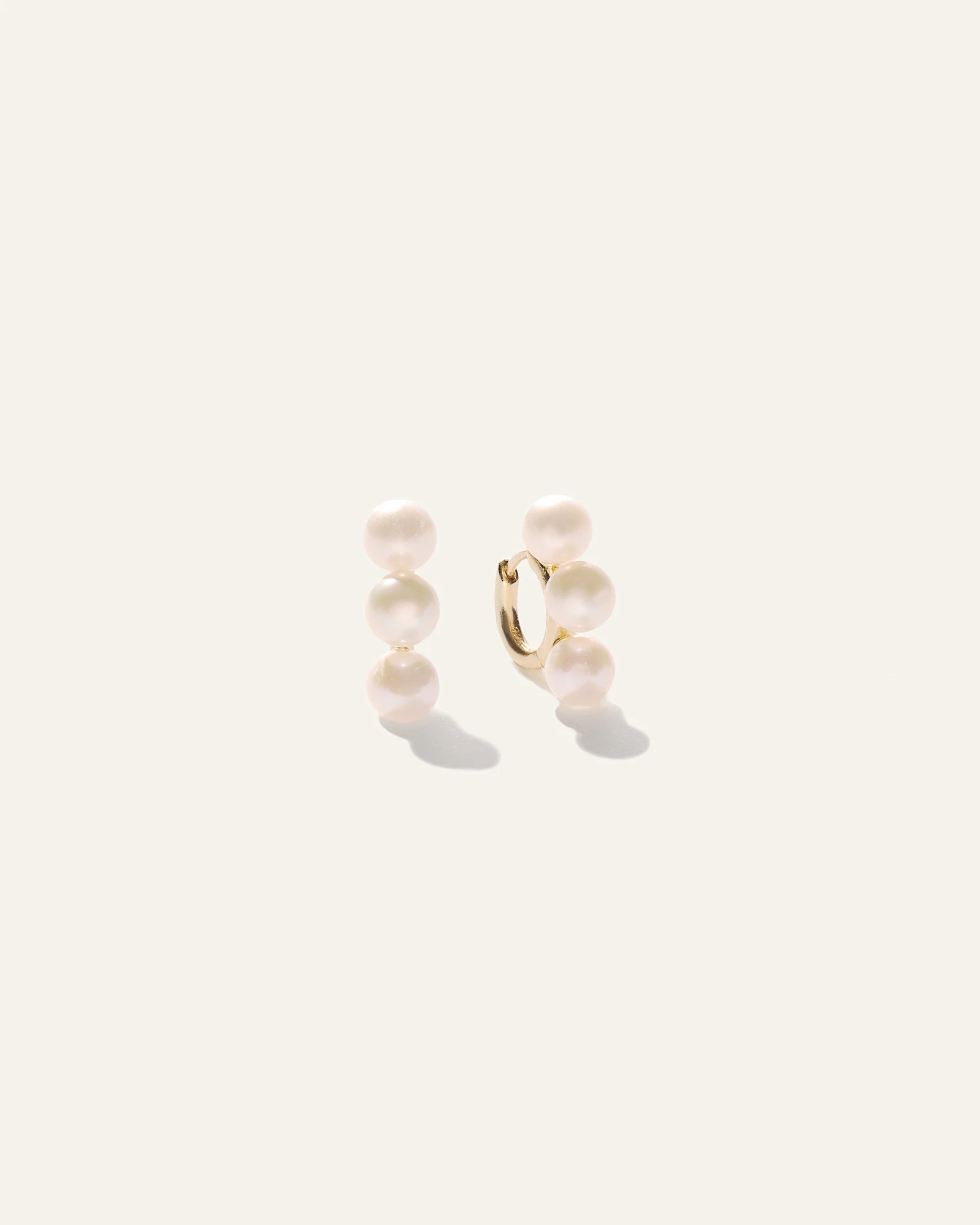 Triple Freshwater Pearl Hoops | Quince