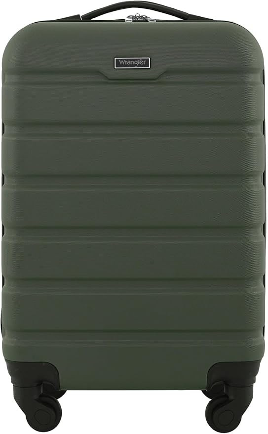 Wrangler Hardside Spinner Carry-On Luggage, Olive, 22-Inch | Amazon (US)