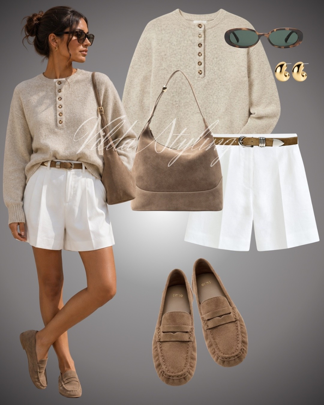 The perfect late-summer neutral 🤎 Cream knit + tailored white shorts + suede loafers for an effortlessly polished look that transitions right into fall. Add tortoise sunnies, gold details, and a slouchy suede bag for that elevated finishing touch ✨

#LTKStyleTip #LTKFinds #LTKFashion #NeutralStyle #TransitionalStyle #FallOutfit #ClassicStyle #OutfitInspo

#LTKautumn #LTKjeans #LTKshoes