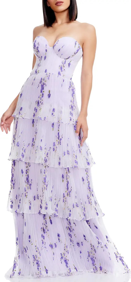 Layana Ruffle Strapless Evening Gown | Nordstrom