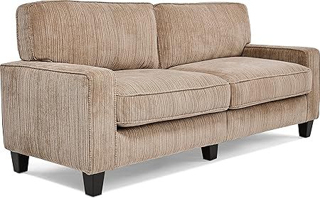 Serta Palisades Upholstered Sofas for Living Room Modern Design Couch, Straight Arms, Soft Fabric... | Amazon (US)