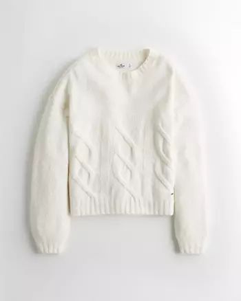 Cable Crewneck Sweater | Hollister US