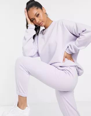 ASOS DESIGN tonal co-ord oversized sweatshirt in lilac | ASOS (Global)