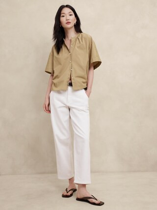 Shadow Stripe Button-Down Top | Banana Republic Factory