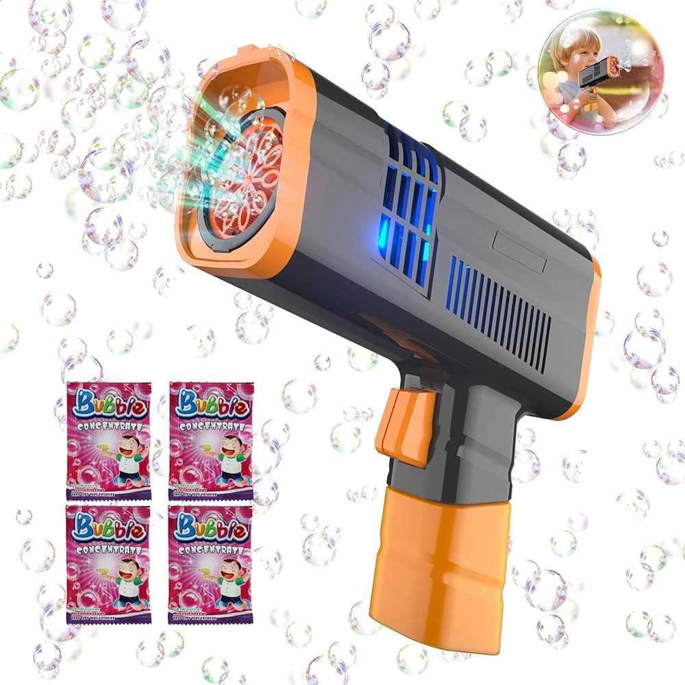 Bubble Gun Machine with Light Solution for Toddlers Kids 3+, Leak-Proof Automatic Bubble Blower, ... | Amazon (US)
