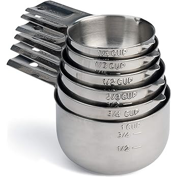 Hudson Essentials Stainless Steel Measuring Cups Set (6 Piece Set) | Amazon (US)