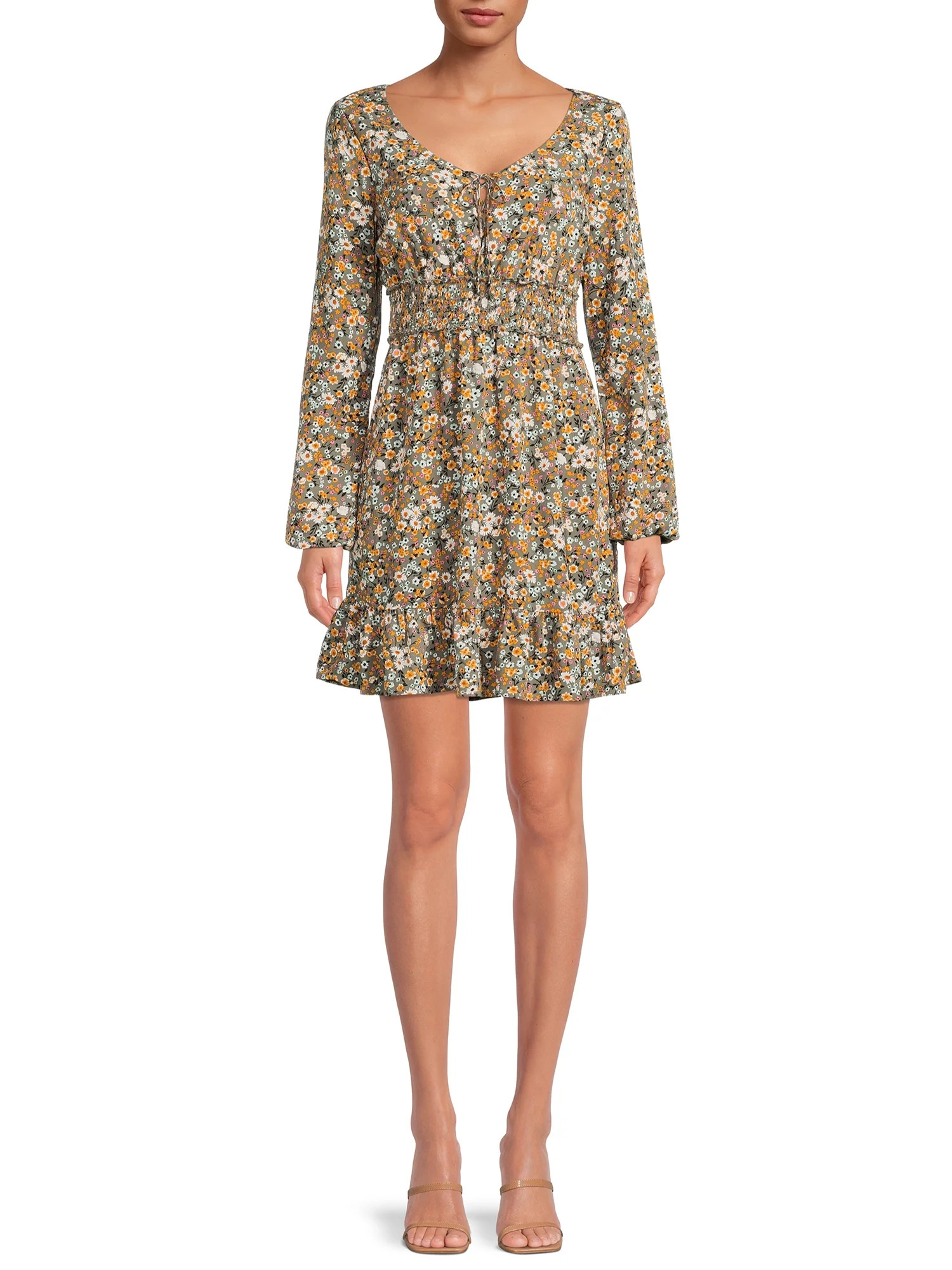 Sunset & Sixth Junior' Smocked Waist Tiered Dress | Walmart (US)