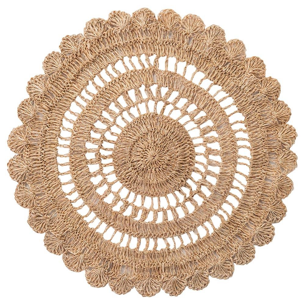 Juliska Macrame Coastal Beach Natural Woven Abaca Placemat | Kathy Kuo Home