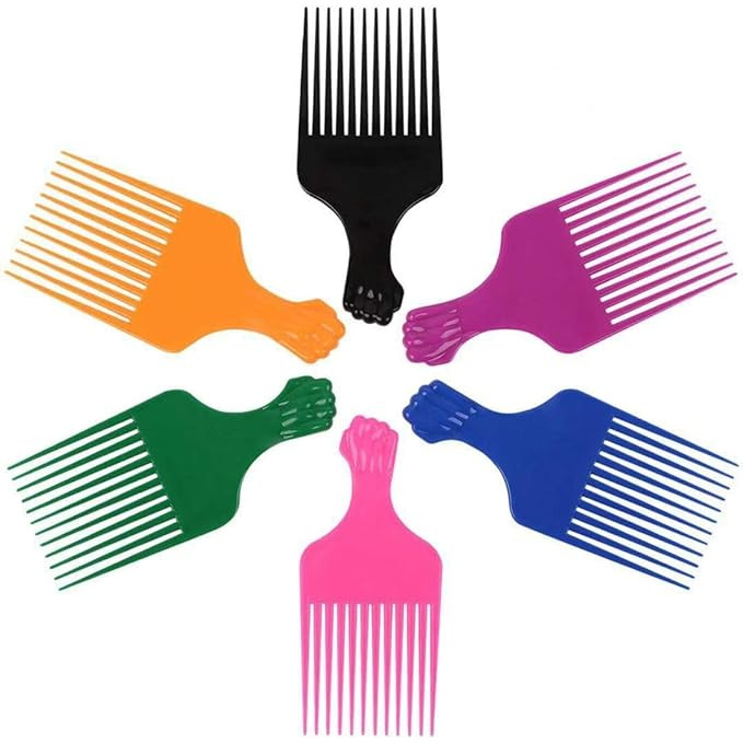 LEADUWAY Hair Pick Comb, Ultra Smooth Fist Hair Picks for Afro Hair, Plastic 6.5 inch Afro Picks ... | Amazon (US)