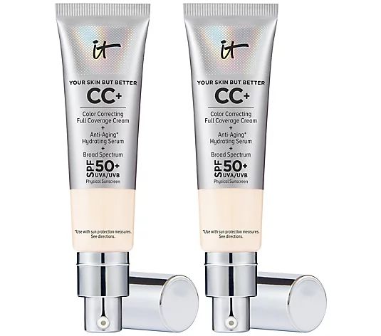 IT Cosmetics CC+ Cream SPF 50 Foundation Duo - QVC.com | QVC