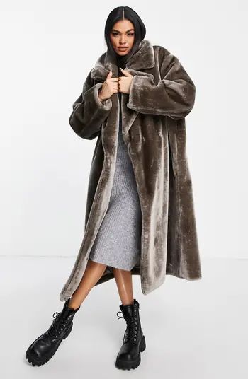 ASOS DESIGN Oversize Faux Fur Coat | Nordstrom | Nordstrom