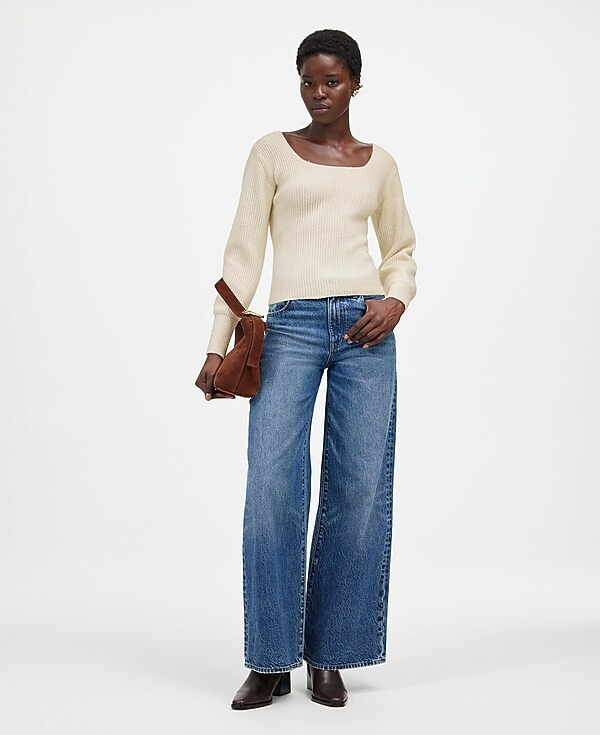 Square-Neck Pullover Sweater in SoftWool | Madewell | Madewell