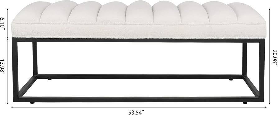 Fulocseny Bedroom Bench,Upholstered Velvet Decorative Bench with Metal Base, Long and Dining Benc... | Amazon (US)