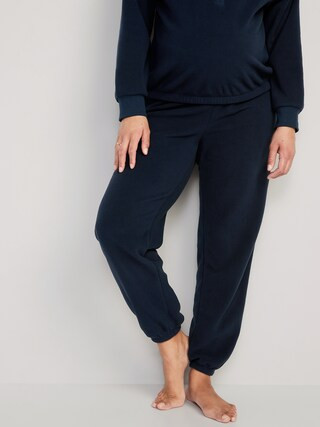 Maternity Rollover-Waist Microfleece Pajama Pants | Old Navy (US)