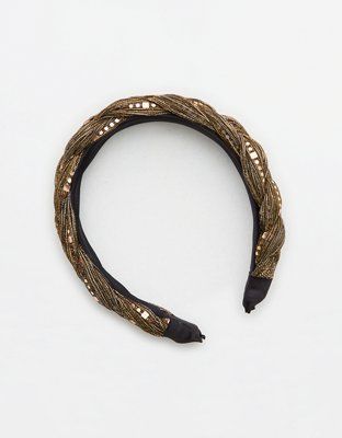 Aerie Metallic Braided Headband | Aerie