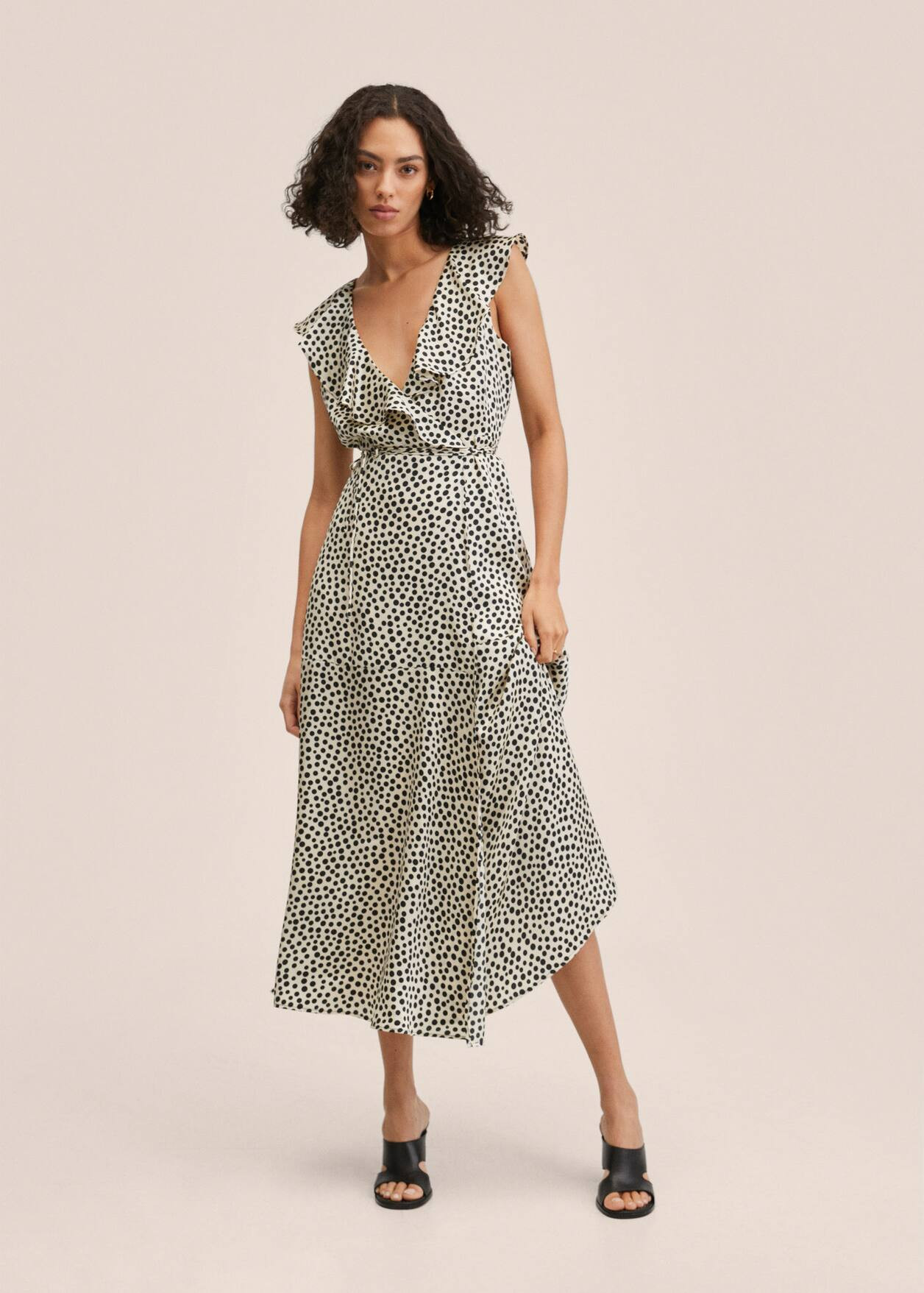 Polka-dot ruffled dress | MANGO (US)