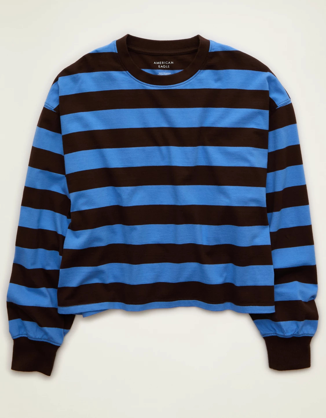 AE Balloon Sleeve Crew Neck Tee Women's Brown M | American Eagle Outfitters (US & CA)