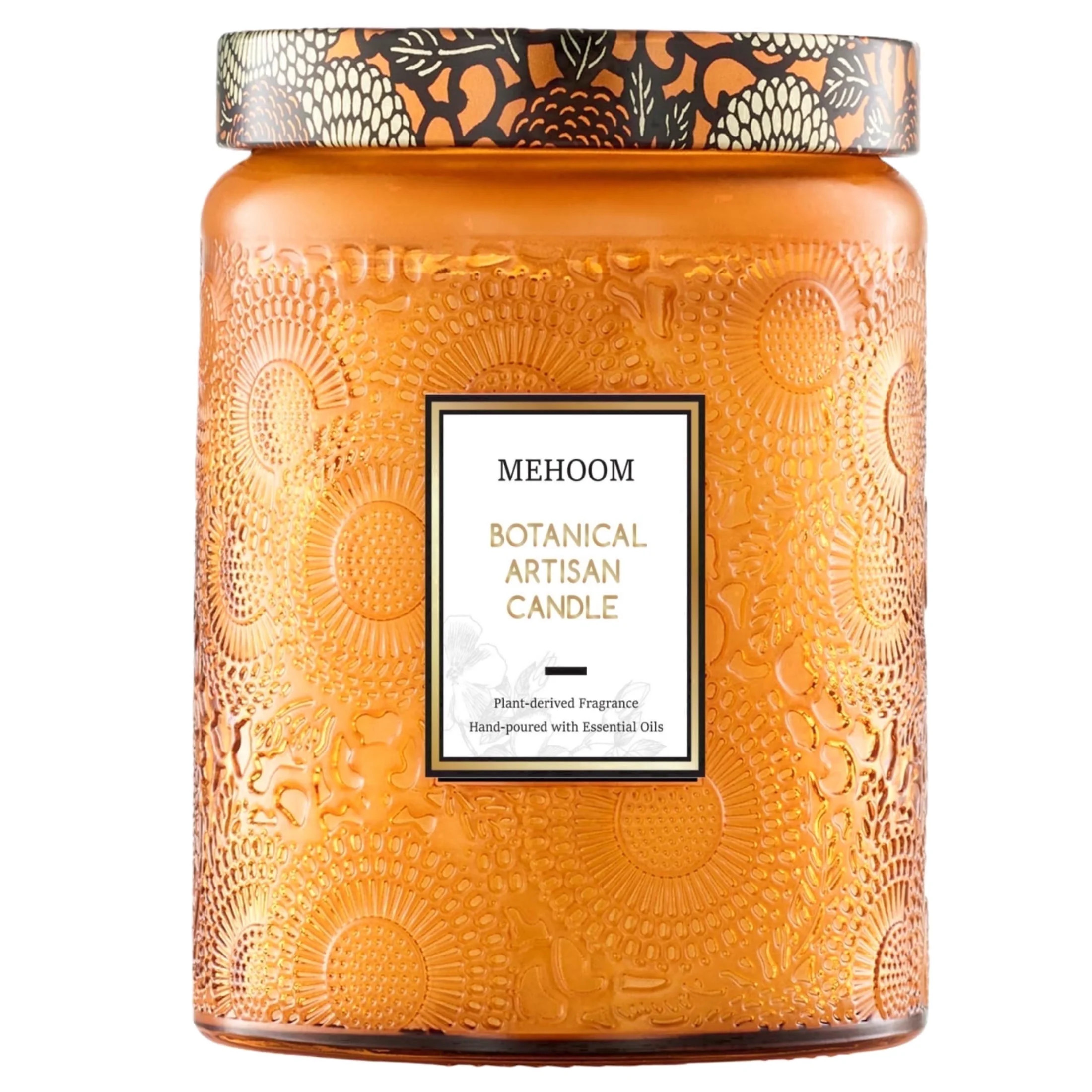 MEHOOM Green Tea & Sandalwood Wood Wick Scented Candle, 20oz Large Beeswax & Soy Blend, Clean Burning 100-Hour Candle, Cozy Gift for Home Decor | Walmart (US)