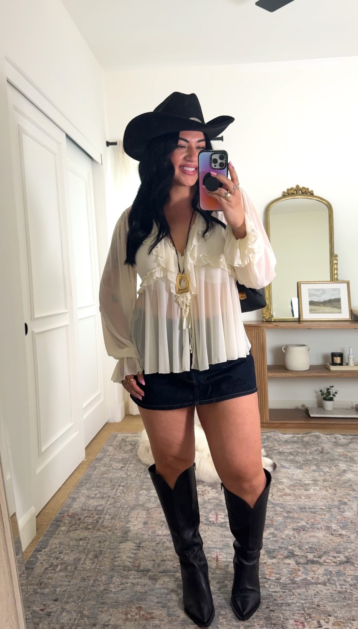 Top is a large and the skirt is a 33! 

Stagecoach, stagecoach outfit inspo, denim skirt outfit, fp, wide calf boots, toriblock 

#LTKootd #LTKgrwm #LTKSeasonal