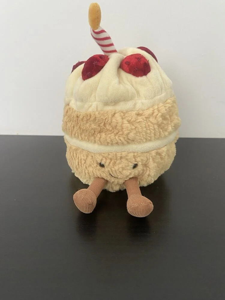 Jellycat Amusables Birthday Cake, BNWT, With Strawberries & Candle, New With Tag | Walmart (US)