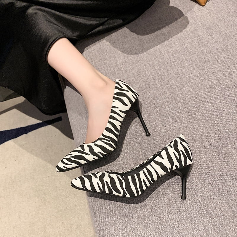 HHH Zebra Print 9cm Super High Heels Personality Fashion Stiletto Elegant Indoor Shoes Party Inte... | Walmart (US)