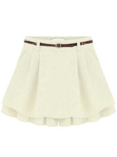 Pleated White Skirt Shorts | SHEIN