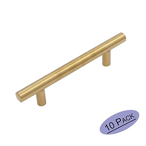 Goldenwarm 96mm / 3-3/4in Gold Kitchen Cabinet Handle T bar Euro Style Furniture Drawer Dresser Door | Amazon (US)