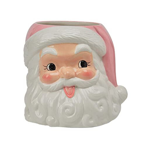 December Diamonds North Pole Sweet Shoppe Pink Santa Head Planter - Fun Christmas Planter for Home Decor | Amazon (US)