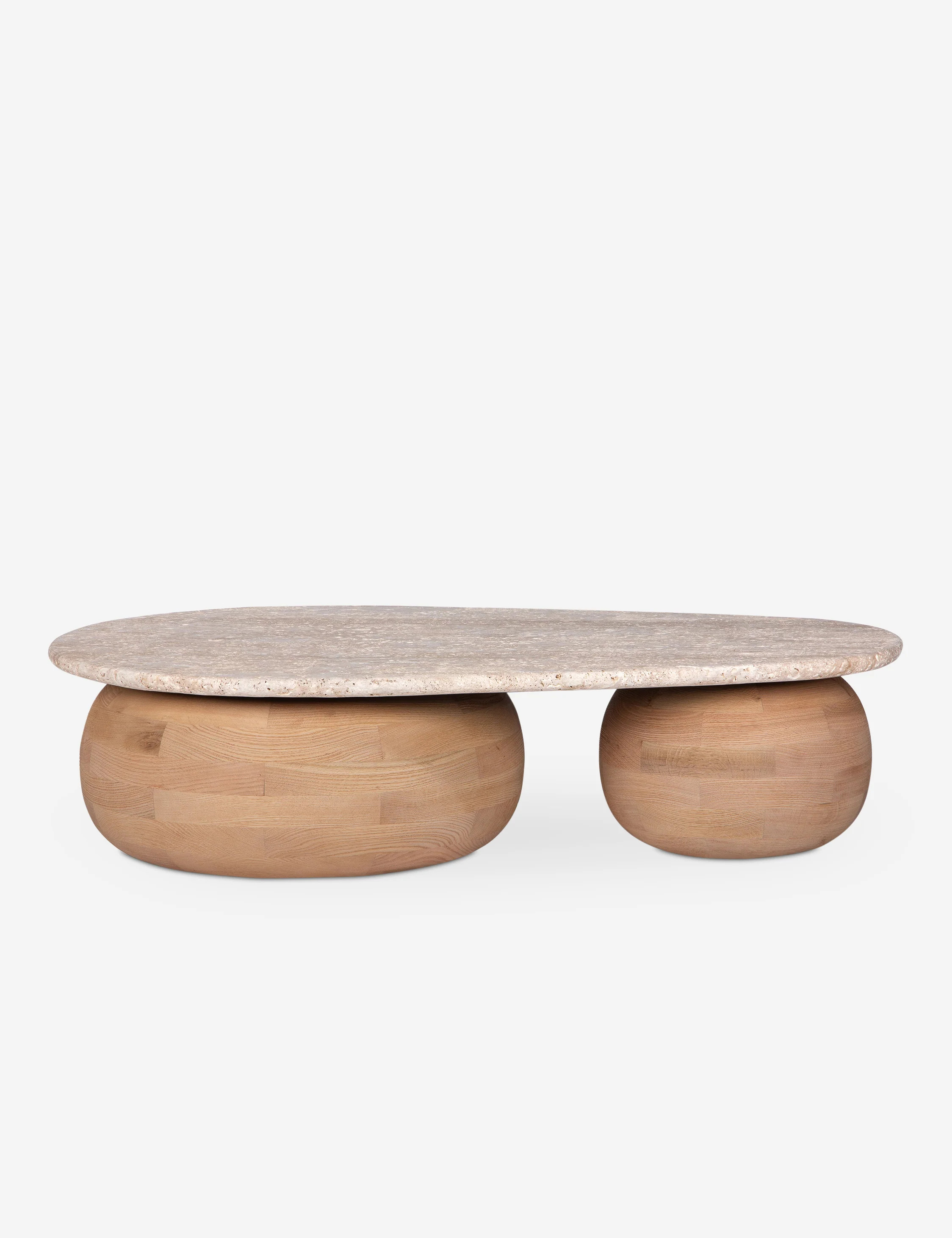 Clo Coffee Table, Natural and Travertine | Lulu and Georgia 