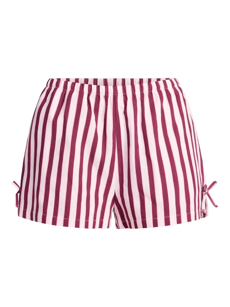 No Boundaries Cotton Pull-On Shorts with Side Bows, Women's XXS-XXL | Walmart (US)
