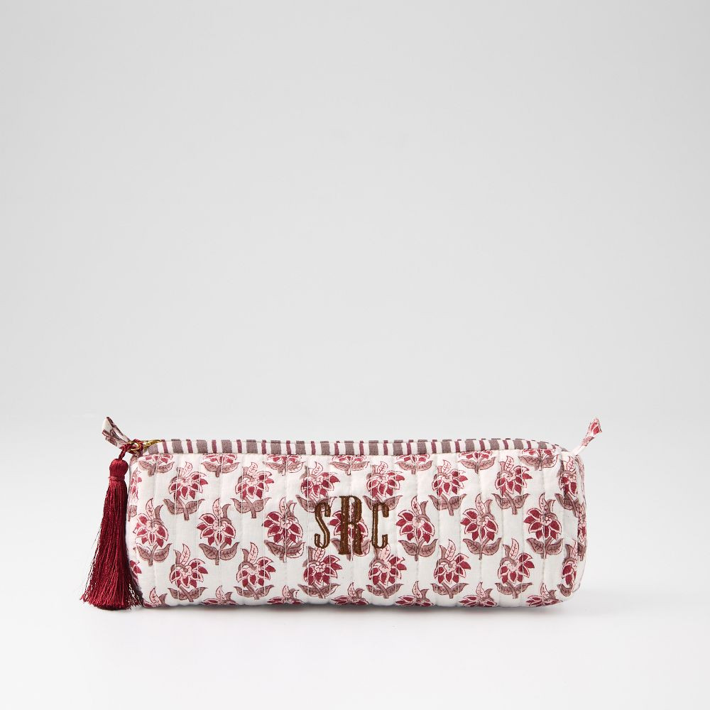 Block Print Quilted Cosmetic Pouch | Mark and Graham