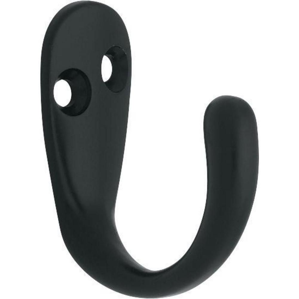 Liberty 1-13/16 in. Matte Black Single Wall Hook (6-Pack) | The Home Depot