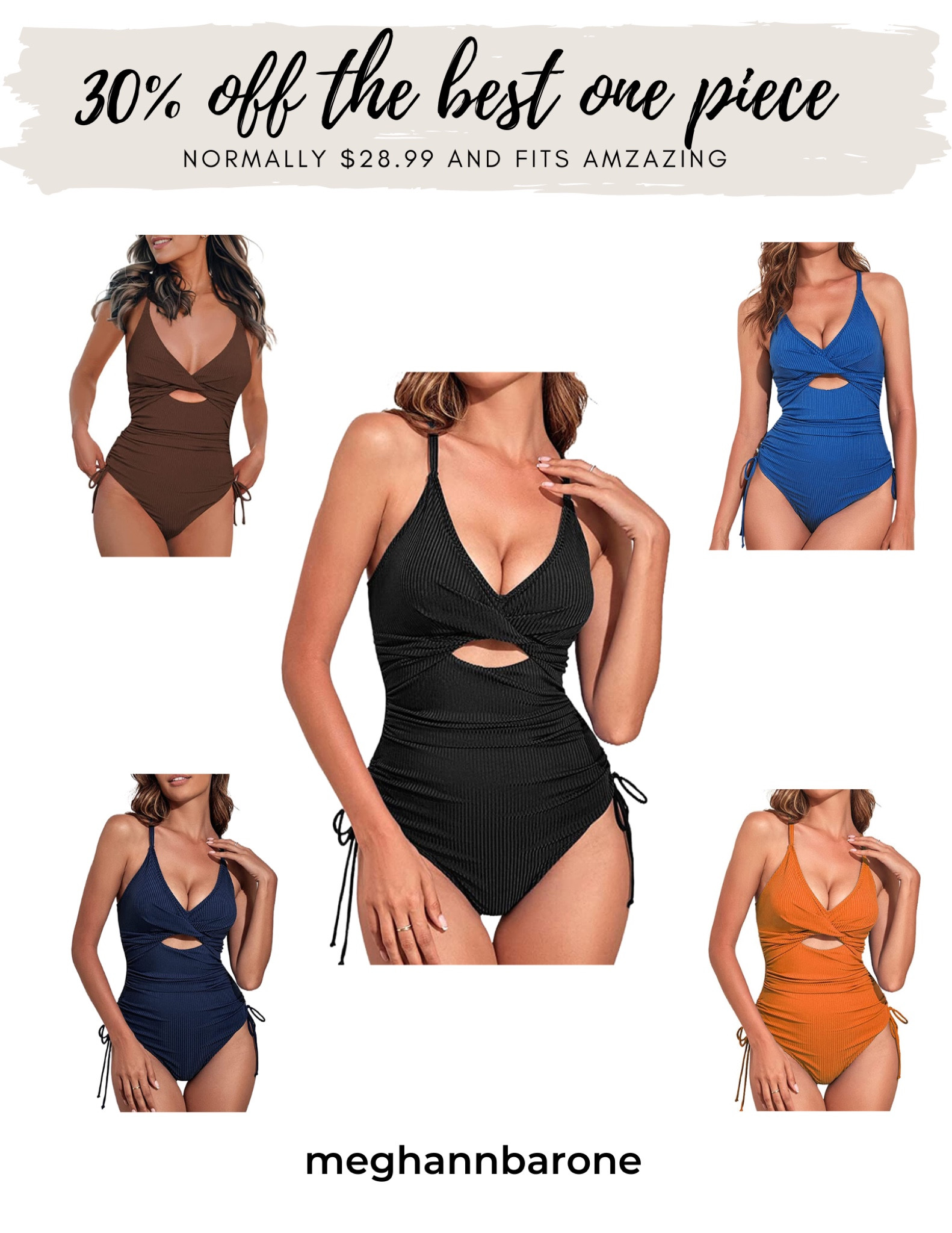The most flattering one piece bathing suit on sale! 30% off on Amazon. True to size with adjustable side ties and straps.

#LTKswim #LTKunder50 #LTKsalealert