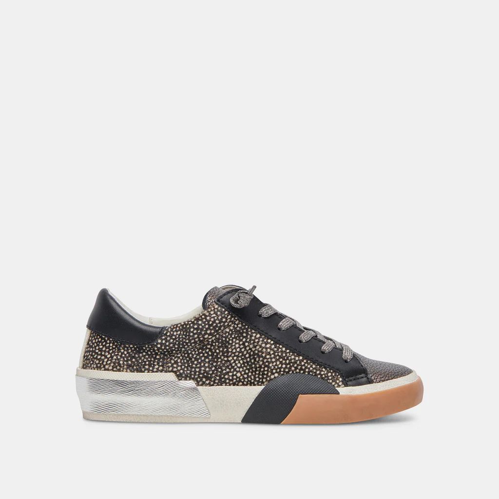 ZINA SNEAKERS BLACK SPOTTED CALF HAIR | DolceVita.com
