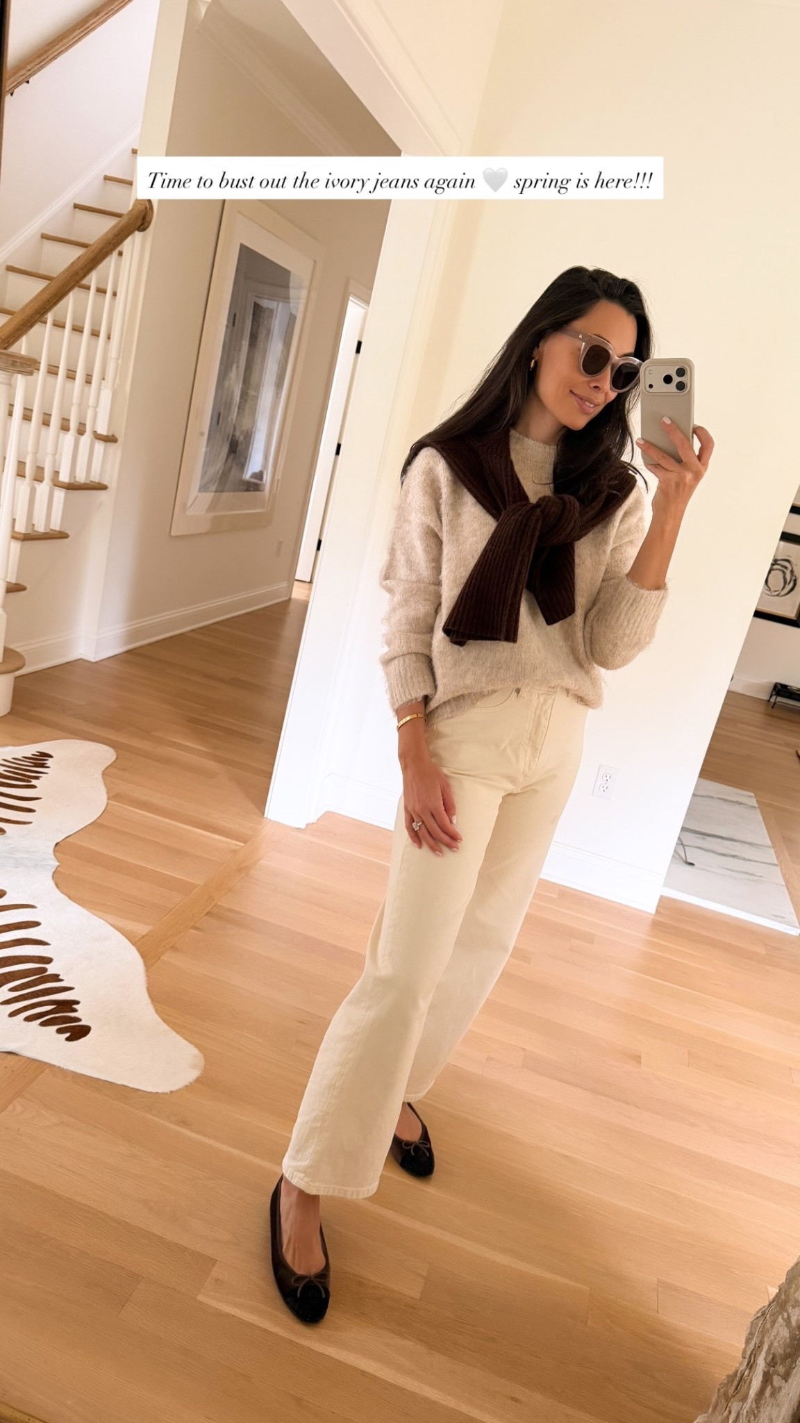 Spring outfit, ivory jeans, white jeans. 

#LTKWorkwear #LTKdayinmylife #LTKootd