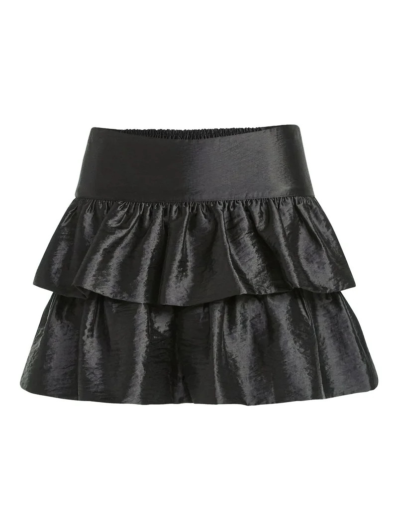 Scoop Women's and Women's Plus Tiered Ruffle Mini Skirt, Sizes XS-4X | Walmart (US)