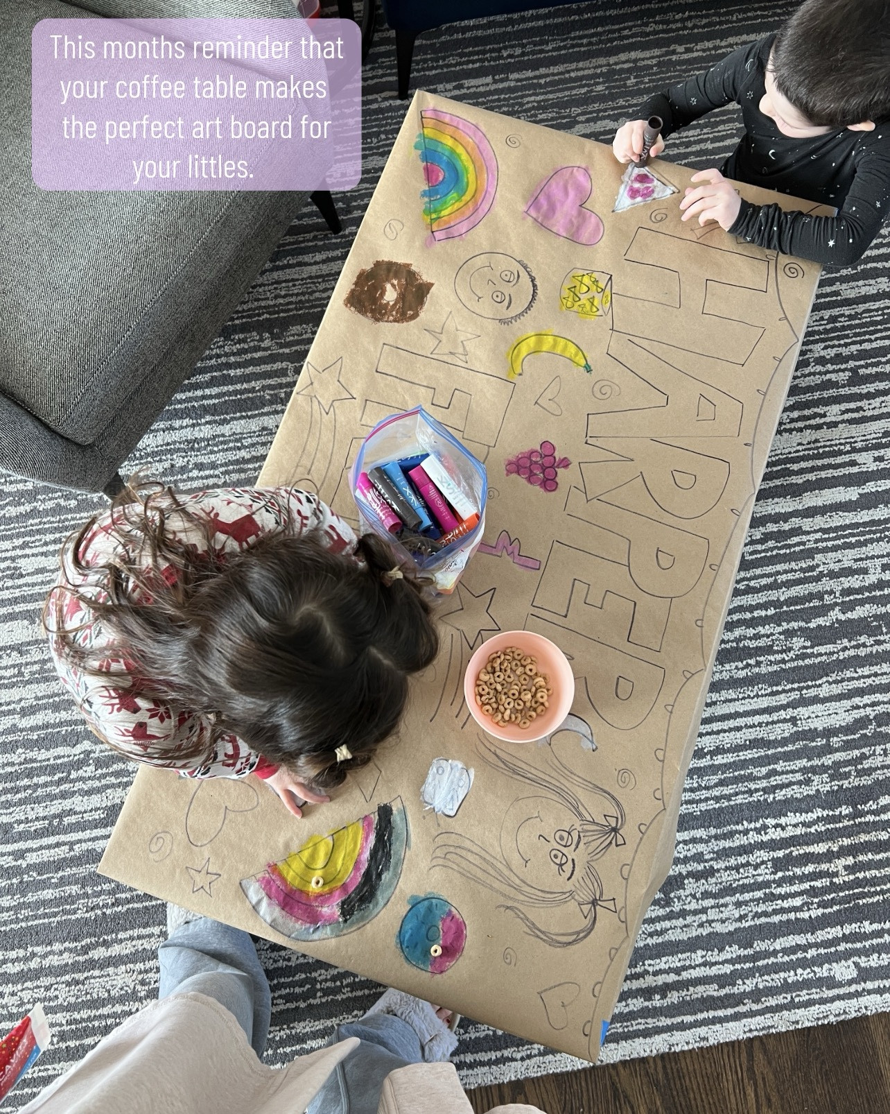 Honestly one of the top mom hacks in my arsenal. We change it every week or every other as they complete the coloring. I also save the paper and use it as wrapping paper at Christmas and birthdays. Love seeing the gift receiver enjoy the wrapping and the kids to talk all about what they did. Linking what I use, but you might have what you need in your home! 

#LTKKids #LTKstorytime #LTKmomlife