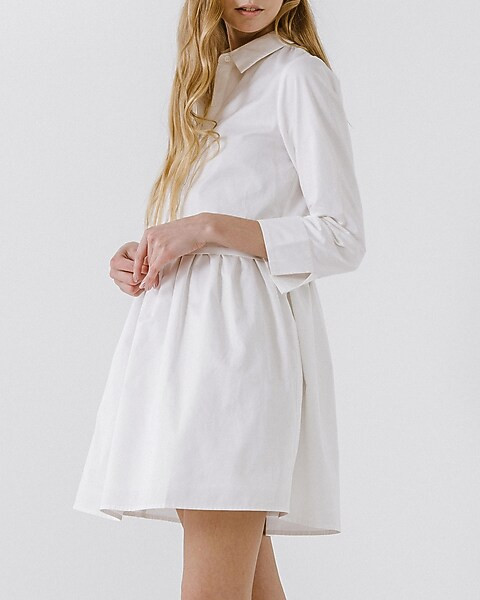 English Factory Shirt Mini Dress | Express