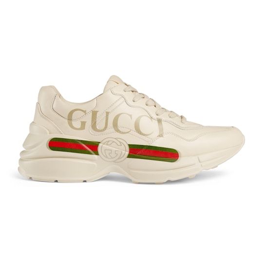 Rhyton Sneaker aus Leder mit Gucci Logo | Gucci (EU)
