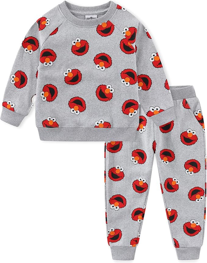Sesame Street Elmo and Cookie Monster Boys Long Sleeve Shirt and Pants Set for Infant and Toddler | Amazon (US)