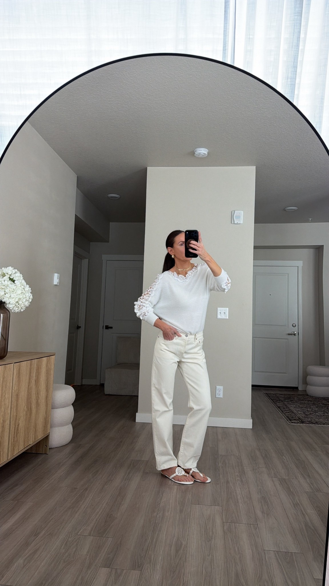 linked these jeans. they're so cute.  
linking also sweater, necklace and sandals 🍓🫐💫