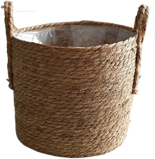 AGIPS YSJX Kitchen&Bedroom Storage Accessories Home Decor Wicker Basket Natural Flower Pot Seagra... | Amazon (US)