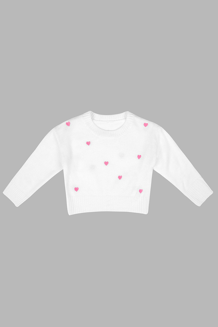 Starlight Toddler Girls Heart Print Sweater | Cupshe US