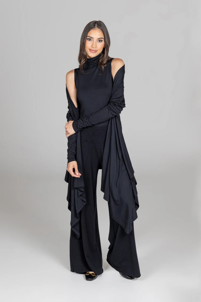 INFINITY WRAP CARDIGAN: BLACK | KIRAGRACE