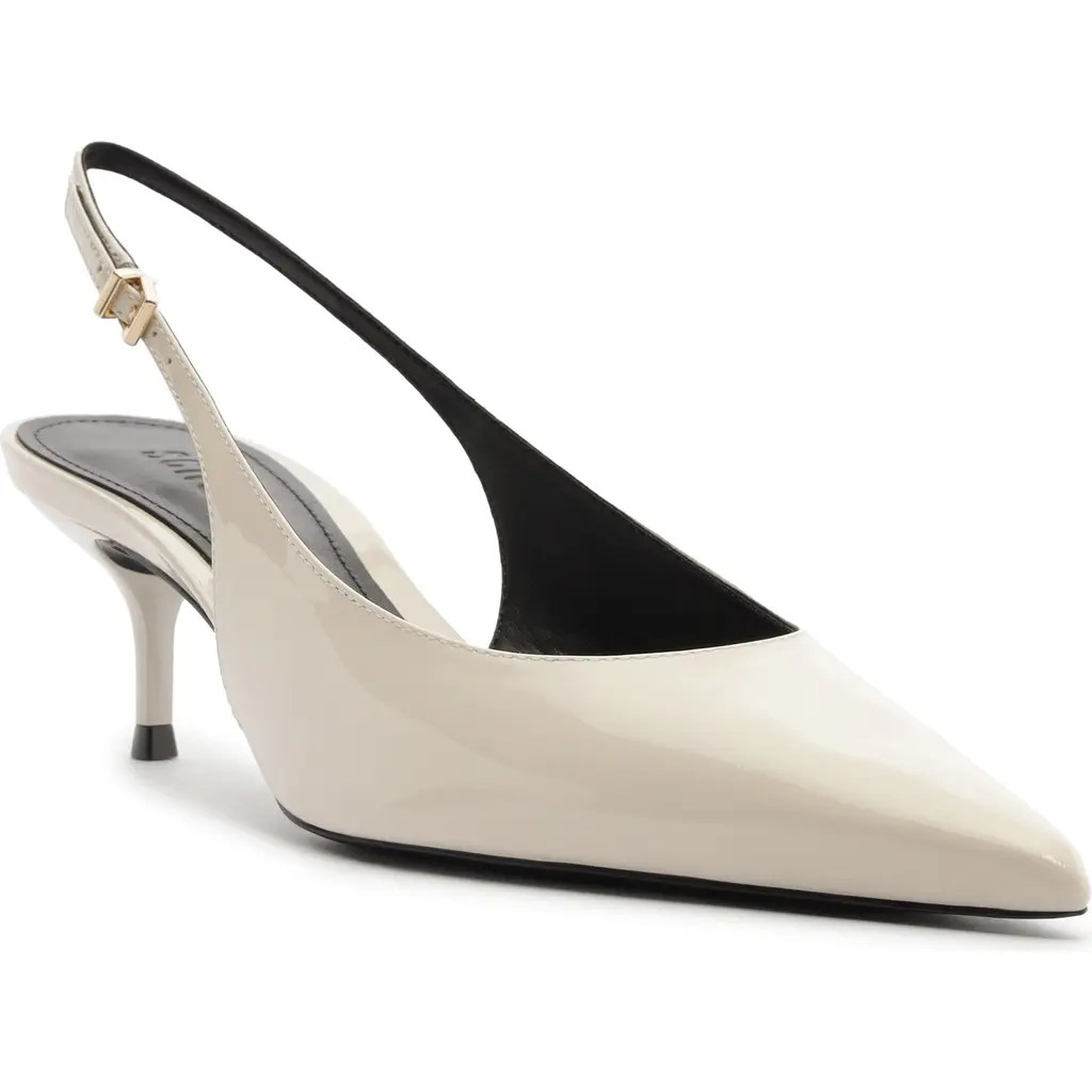Schutz Paola Mid Slingback Pump in Sugar White/salto Patent at Nordstrom, Size 5.5 | Nordstrom