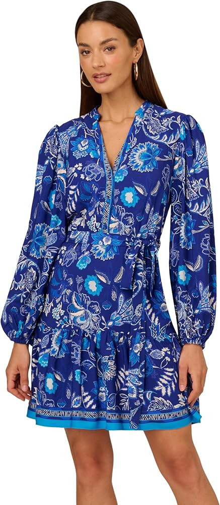 Adrianna Papell Womens Printed Short Dress | Amazon (US)