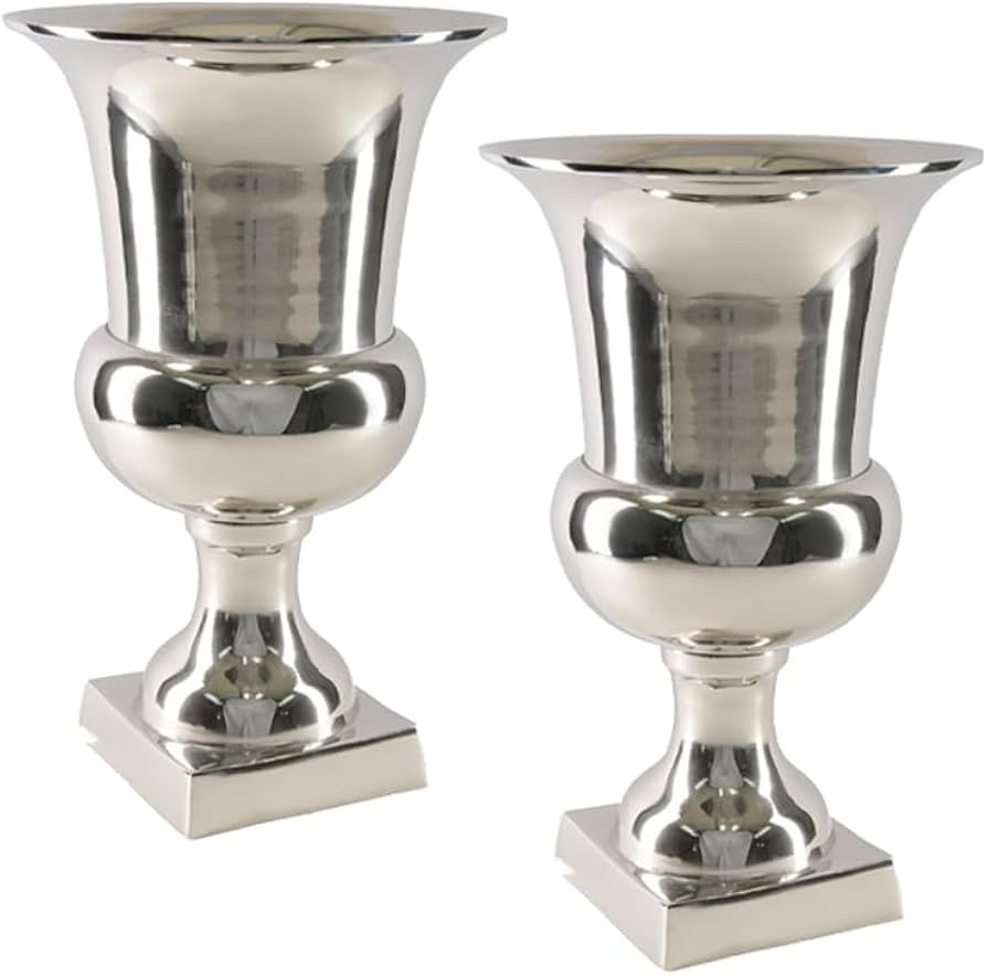 Serene Spaces Living Nickel Pedestal Urn Vase \u2013 Modern Floral Display, Versatile Vase & Eleg... | Amazon (US)