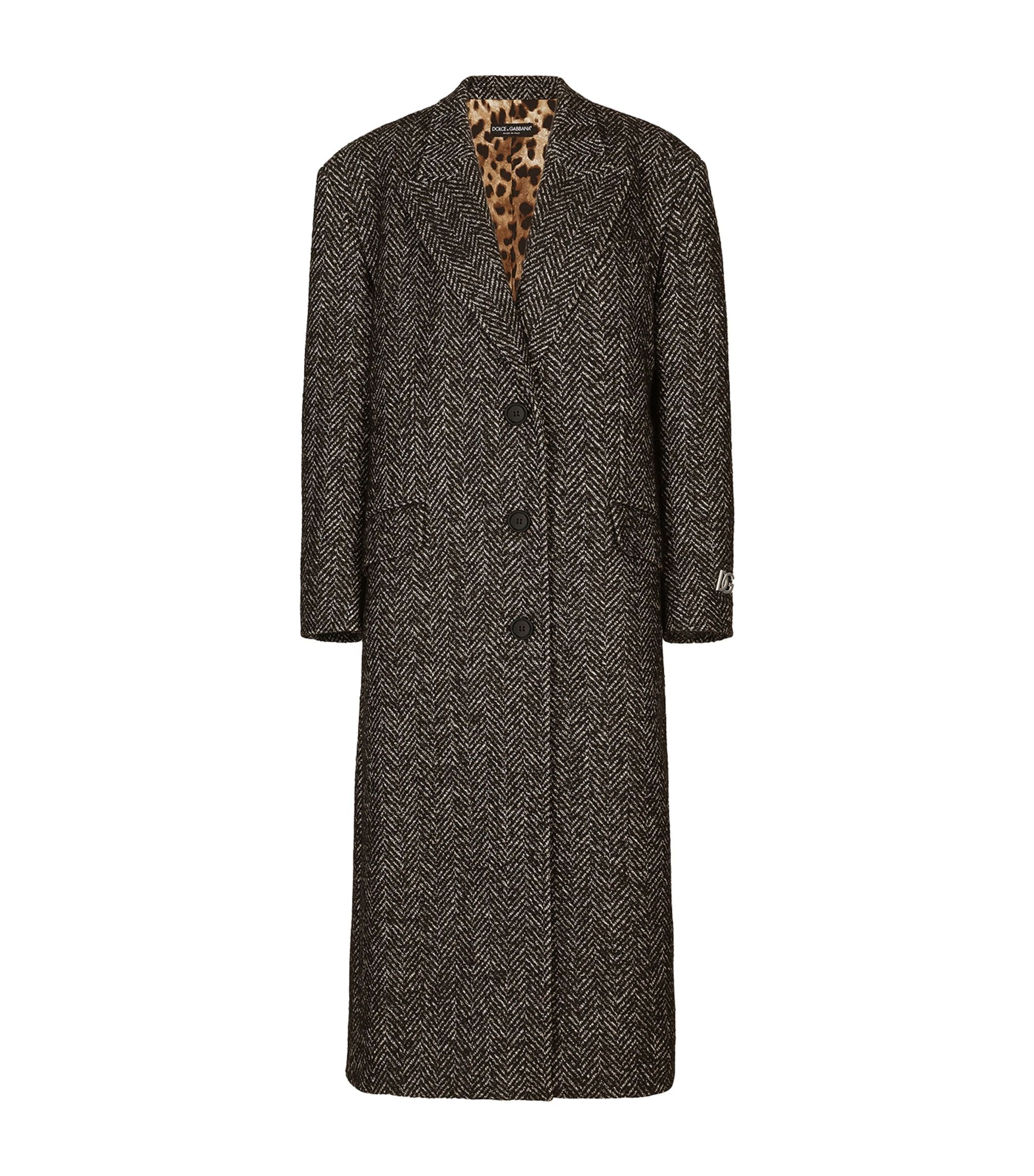 Wool-Blend Herringbone Coat | Harrods