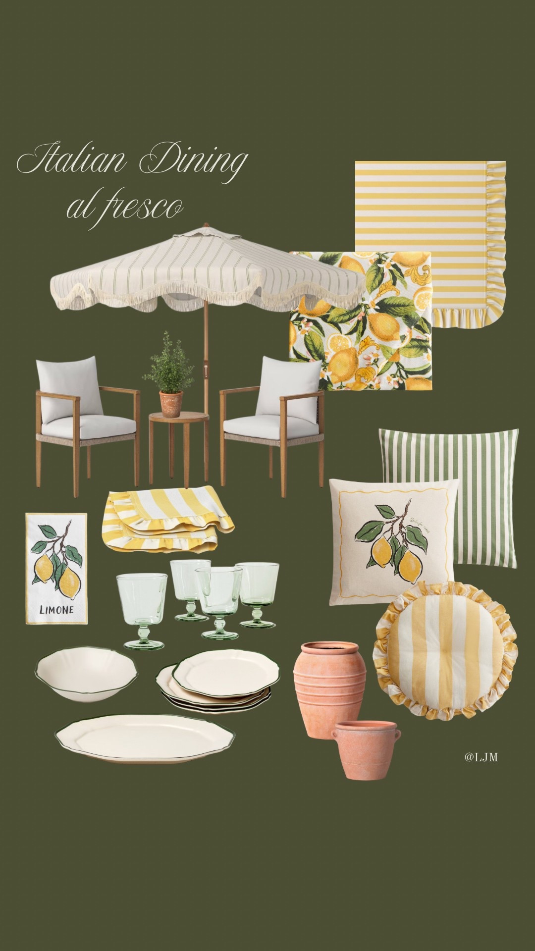 Italian al fresco inspired dining- lemons, stripes, and ruffles

#LTKHome #LTKSeasonal